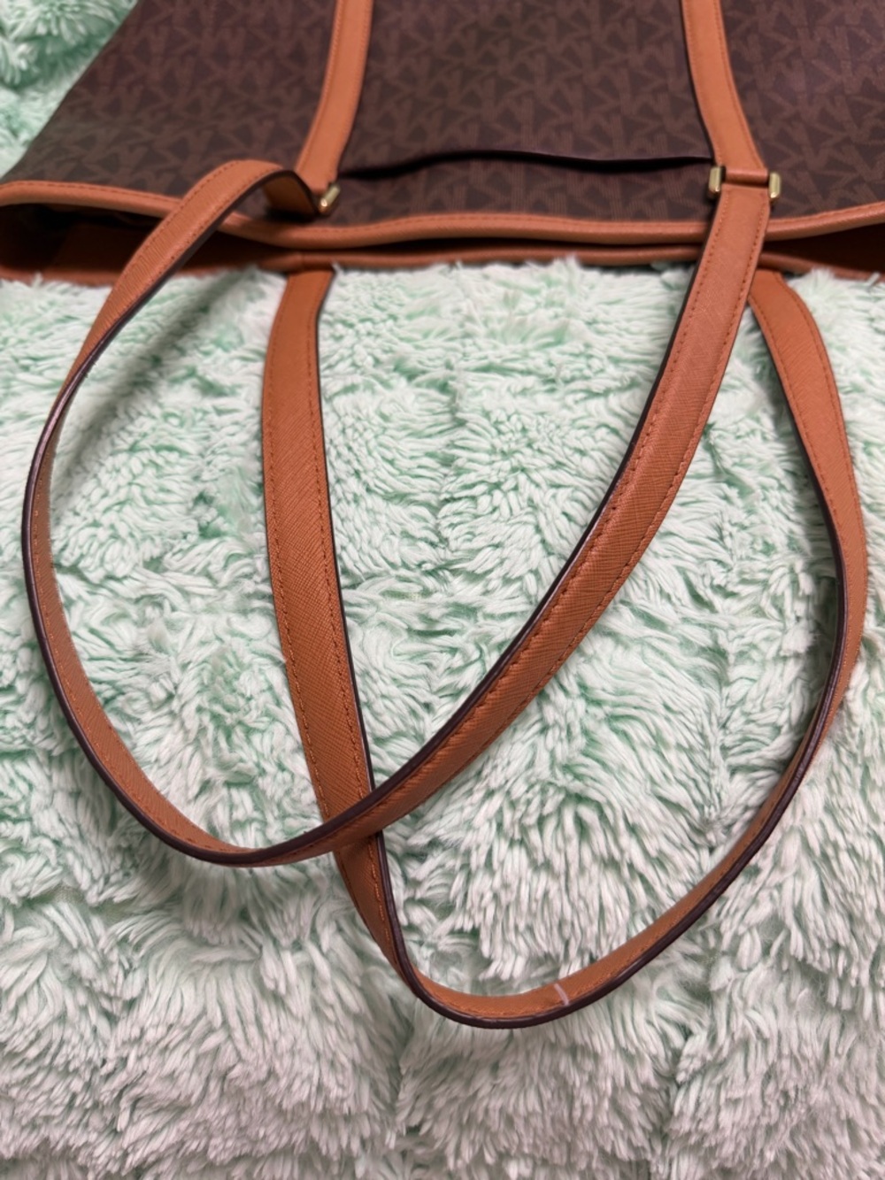 Michael Kors Brown & Tan MK Logo Tote - Picture 10 of 10
